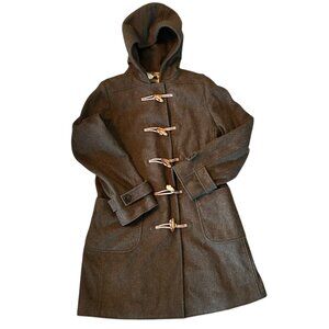 J. Crew Melton Wool Toggle Dark Academia Forest Army Green Longline Coat S